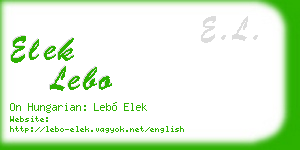 elek lebo business card