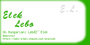 elek lebo business card